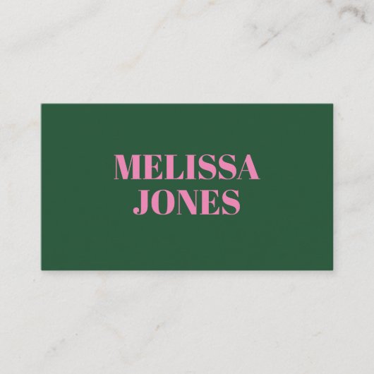 Elegant modern Green Roze Professional Visitekaartje (Voorkant)