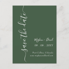 Elegant Modern Green Save the Date Aankondigingskaart