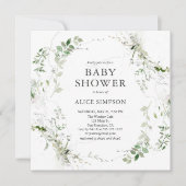 Elegant Modern Greenery Baby shower Kaart (Voorkant)