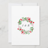 Elegant Modern Greenery Flowers Wedding Invitation (Achterkant)