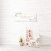 Elegant modern Greenery Gold Afstuderen Banner (Insitu)