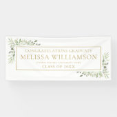 Elegant modern Greenery Gold Afstuderen Banner (Horizontaal)