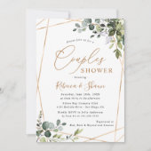 Elegant modern Greenery Gold Couples — Shower Kaart (Voorkant)