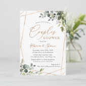 Elegant modern Greenery Gold Couples — Shower Kaart (Staand voorkant)