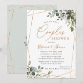 Elegant modern Greenery Gold Couples — Shower Kaart (Voorkant / Achterkant)