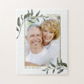 Elegant Modern Greenery Kerstfeestdag Foto Legpuzzel (Verticaal)