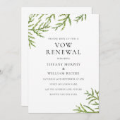 Elegant Modern Greenery Vow Renewal Invite Kaart (Voorkant / Achterkant)