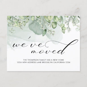 Elegant Modern Greenery We hebben beweging gezet Aankondigingskaart