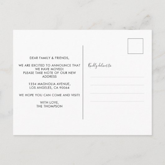 Elegant Modern Greenery We hebben beweging gezet Aankondigingskaart (Achterkant)