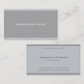 Elegant Modern Grey Professionele Eenvoudige Sjabl Visitekaartje (Voorkant / Achterkant)