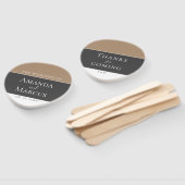 Elegant Modern Grijs Beige Keepsake Bruiloft Handwaaier (Niet-gemonteerd)