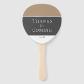 Elegant Modern Grijs Beige Keepsake Bruiloft Handwaaier (Achterkant)