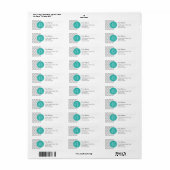 Elegant Modern Grijs Chevron en Mint Monogram Etiket (Full Sheet)