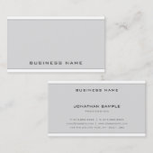 Elegant modern, grijs, eenvoudige professional visitekaartje (Voorkant / Achterkant)