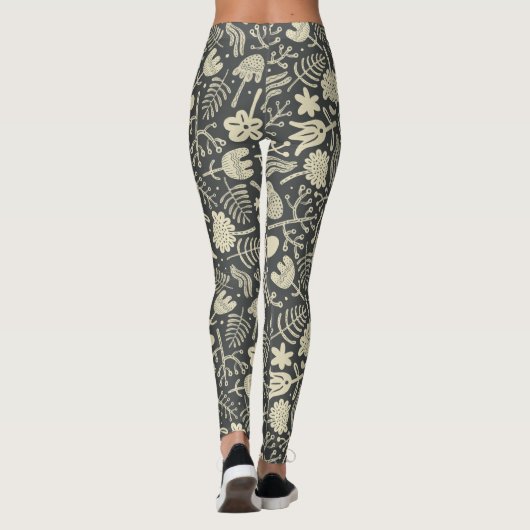 Elegant modern grijs en wit patroon l Workout Leggings (Achterkant)