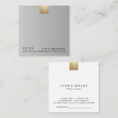 Elegant modern grijs gradiënt Gold Accent Referenc Vierkante Visitekaartje (Voorkant / Achterkant)