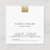 Elegant modern grijs gradiënt Gold Accent Referenc Vierkante Visitekaartje (Achterkant)