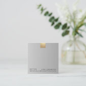 Elegant modern grijs gradiënt Gold Accent Referenc Vierkante Visitekaartje (Staand voorkant)