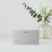 Elegant modern grijs gradiënt Gold Accent Referenc Visitekaartje (Staand voorkant)