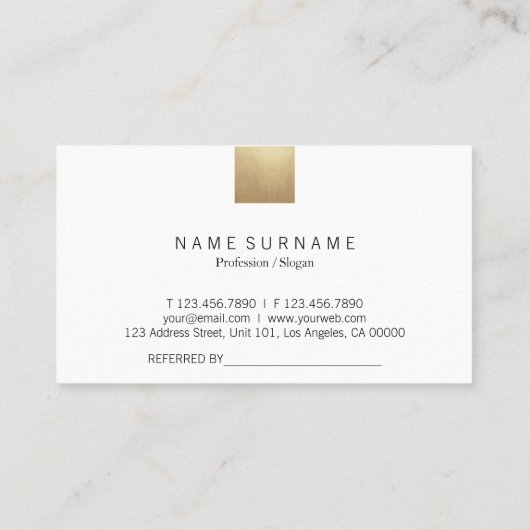 Elegant modern grijs gradiënt Gold Accent Referenc Visitekaartje (Achterkant)