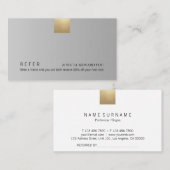 Elegant modern grijs gradiënt Gold Accent Referenc Visitekaartje (Voorkant / Achterkant)