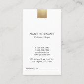 Elegant modern grijs gradiënt Gold Verticaal Visitekaartje (Achterkant)