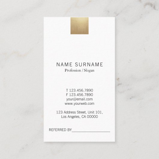 Elegant modern grijs gradiënt Gold Verticaal Visitekaartje (Achterkant)