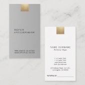 Elegant modern grijs gradiënt Gold Verticaal Visitekaartje (Voorkant / Achterkant)