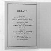 Elegant Modern Grijs Monogram Eenvoudige Bruiloft Drieluik Uitnodiging (Binnenzijde eerst)