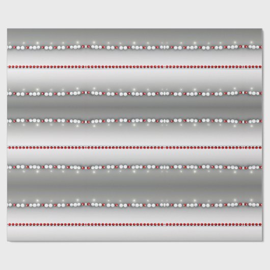 Elegant modern grijs, rood, witte reukgewas cadeaupapier (Vlak)