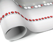 Elegant modern grijs, rood, witte reukgewas cadeaupapier (Rol Hoek)