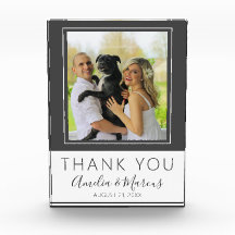 Elegant Modern Grijs Script Dank u bruiloft
