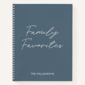 Elegant modern grijs script koken familie Ontvange Notitieboek (Voorkant)