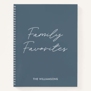 Elegant modern grijs script koken familie Ontvange Notitieboek