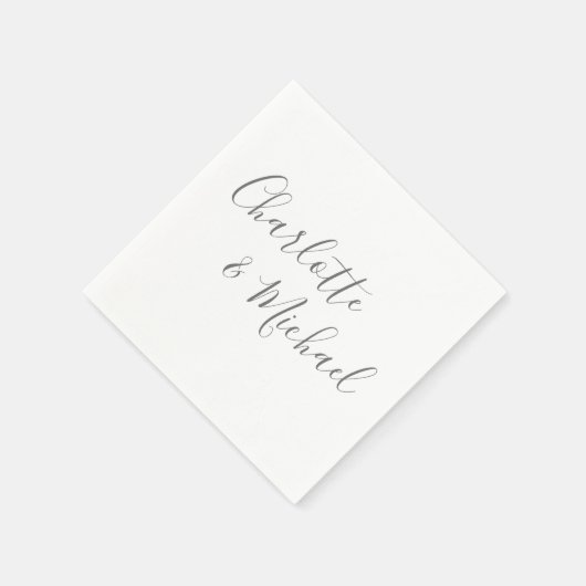 Elegant Modern Grijs Signature Script Servet (Hoek)