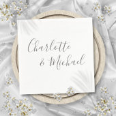 Elegant Modern Grijs Signature Script Servet