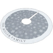 Elegant Modern Grijs Sneeuwvlokken patroon Kerstboom Rok (Gekanteld)