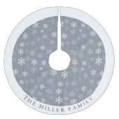 Elegant Modern Grijs Sneeuwvlokken patroon Kerstboom Rok (Voorkant)