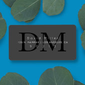 Elegant Modern Grijs Zwart Monogram Retouradres Etiket