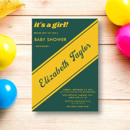 Elegant modern groen en goud luxe Baby shower Kaart