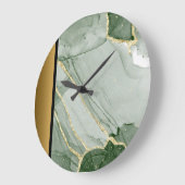 Elegant Modern Groen Goud Marmeren Steen Patroon Grote Klok (Hoek)