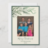 Elegant modern groen Johannes 3:16 Foto Kerstmis Feestdagenkaart (Voorkant)