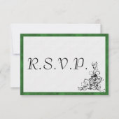 Elegant Modern Groen Lijst Bruiloft RSVP (Voorkant)