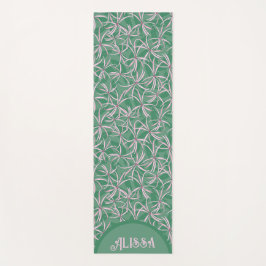 Elegant modern groen roze bloemenpatroon yogamat