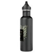 Elegant modern groen zwart goud monogram waterfles  (Rechts)