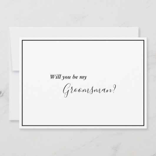 Elegant Modern Groomsman Voorstel Kaart (Voorkant)