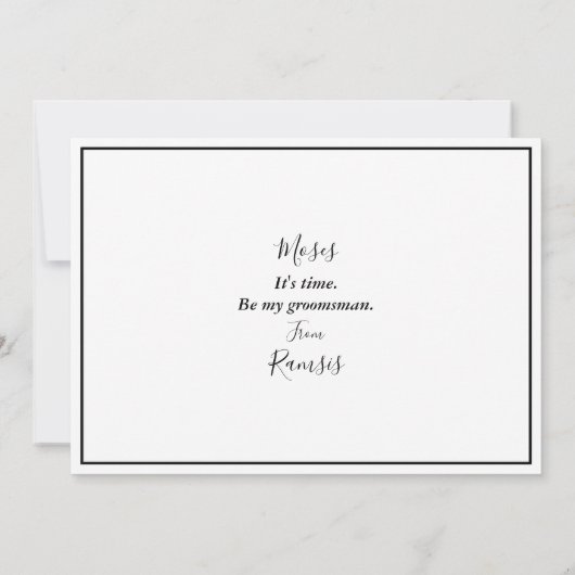 Elegant Modern Groomsman Voorstel Kaart (Achterkant)