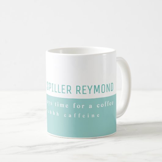 Elegant Modern halfblauw half-wit koffie mok (Voorkant rechts)