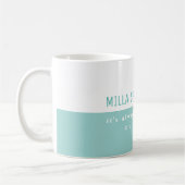Elegant Modern halfblauw half-wit koffie mok (Links)