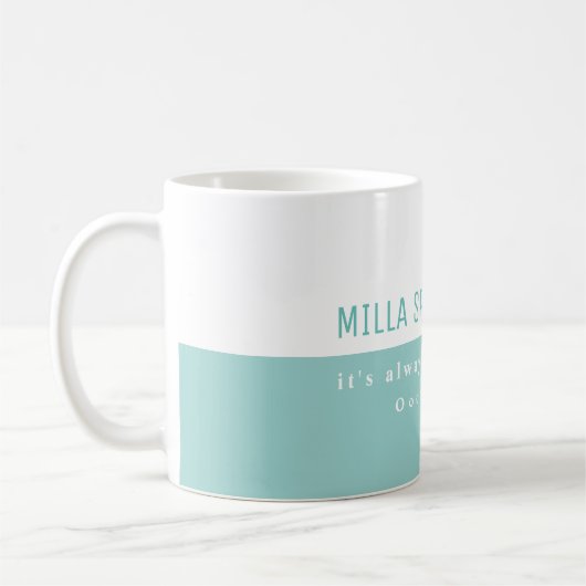 Elegant Modern halfblauw half-wit koffie mok (Links)